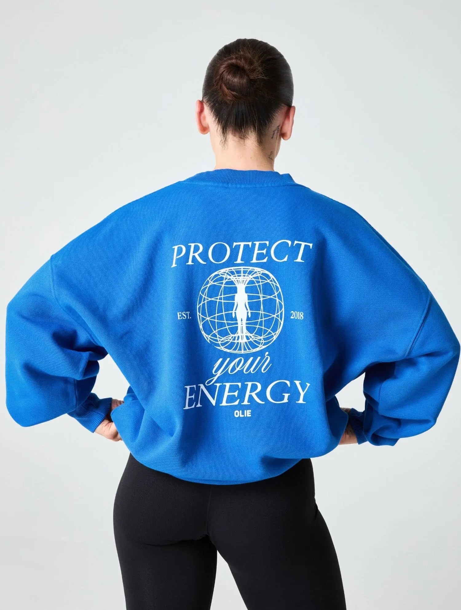 OLIE BLUE OVERSIZE 100% COTTON SWEATSHIRT