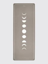 The Grippiest Yoga And Pilates Mat - The STONE MOON MAT - A Stone colour with the famous OLIE Moons down the centre.
