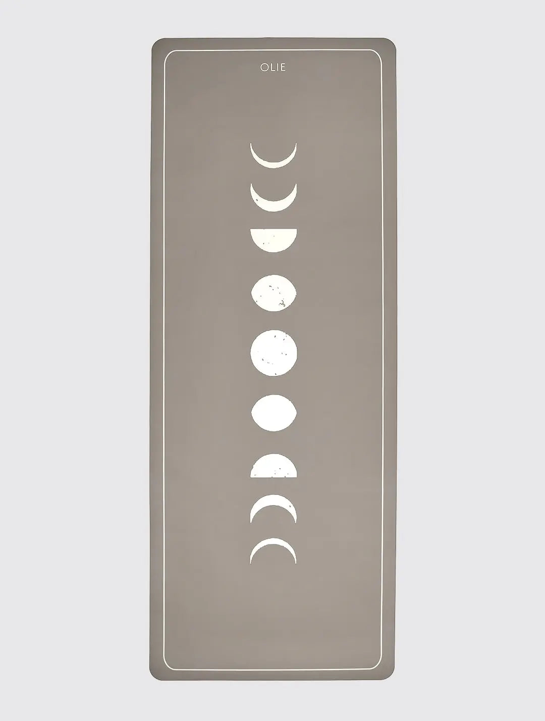 The Grippiest Yoga And Pilates Mat - The STONE MOON MAT - A Stone colour with the famous OLIE Moons down the centre. 